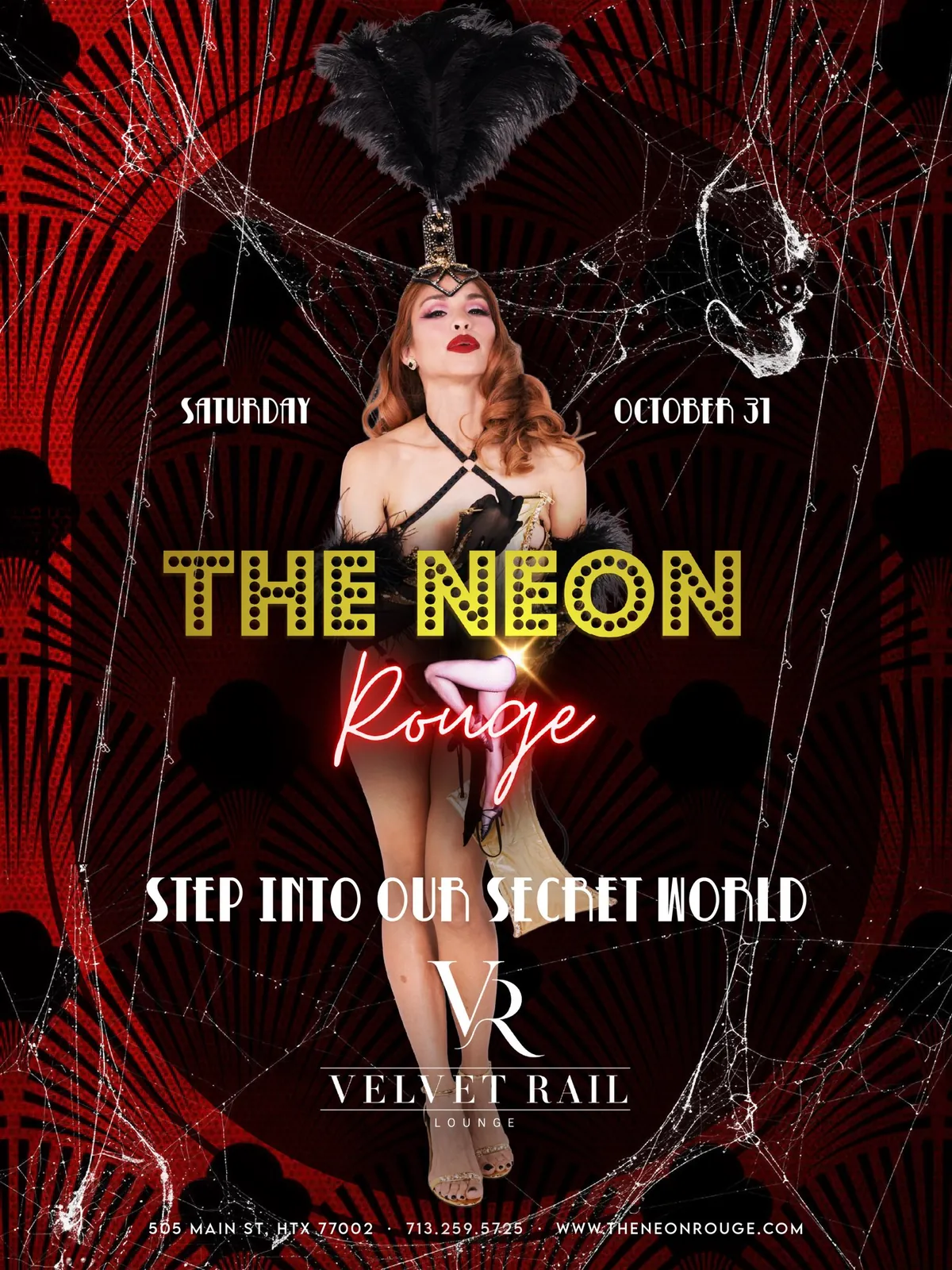 The Neon Rouge flyer, Saturday, October 31, Velvet Rail Houston
